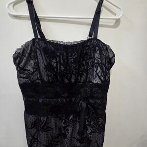 Torrid Black Floral Lace Top